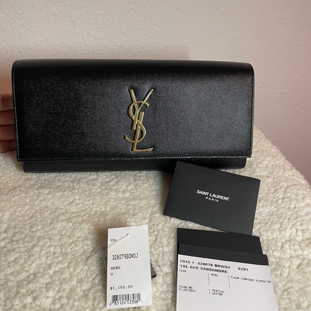 YSL Cassandre Clutch Black